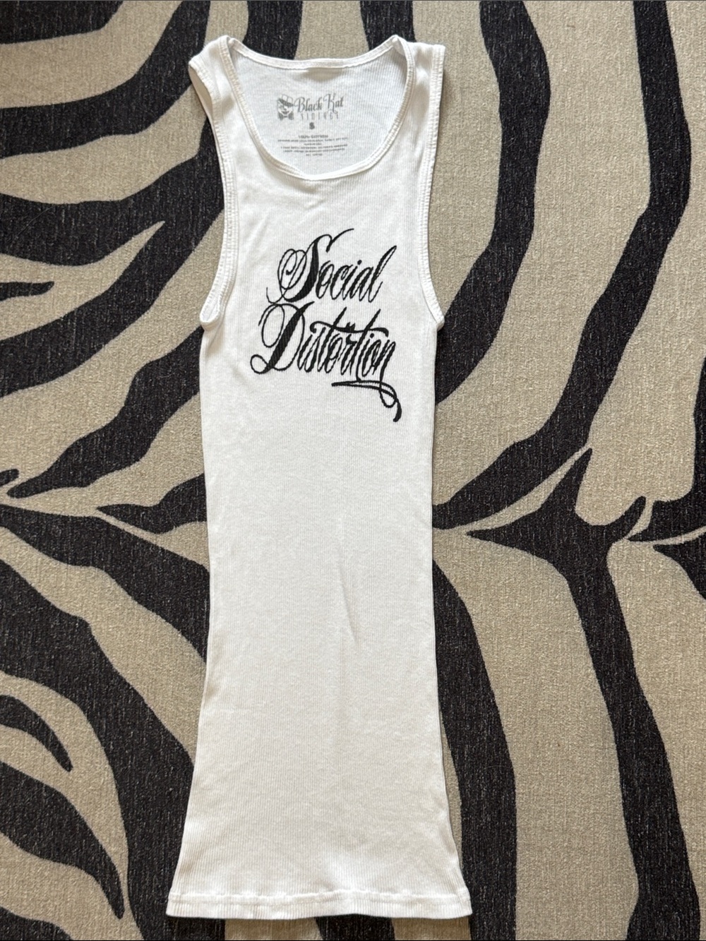 Social Distortion White Graphic Tank Top Band Shirt